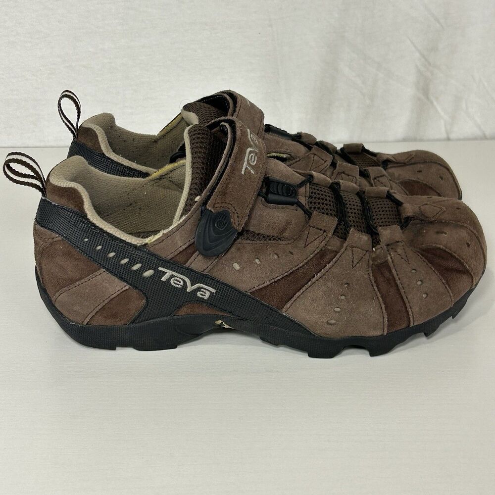 Teva Clover Hiking Shoes Mens 8 Sneakers Brown Comfort Hook & Loop Low